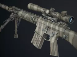 AR-10 Custom-02 M110 edition Low-poly 3D model