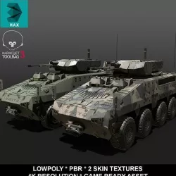 BARYS 8x8 Armoured Wheeled Vehicle Low-poly 3D model