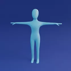 Basic cartoon character man Low-poly 3D model