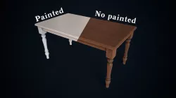 Beautiful vintage kitchen table Low-poly 3D model