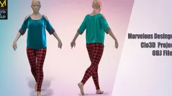 Blouse and leggings 3D model