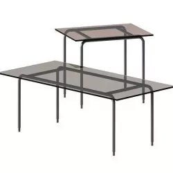 Cane Glass Coffee Tables CB2 3D model
