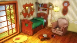 Cartoon cartoon cartoon cabin bedroom room sofa bed lamp 3D model