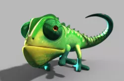 Cartoon chameleon lizard 3D model