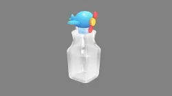 Cartoon drink - plane glass bottle - cork Low-poly 3D model