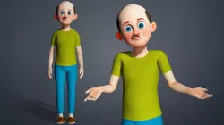 Cartoon Old Man with Rigged Character 3D model