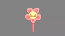Cartoon pink flower  - bartender decoration Low-poly 3D model
