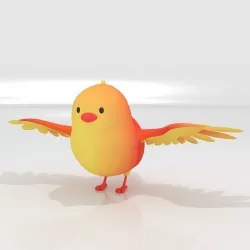 Cartoon Small Bird chick 3D model