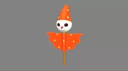 Cartoon snowman - bartender decoration Low-poly 3D model