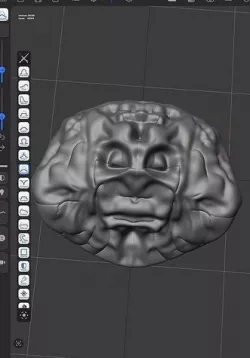Carved stone face Low-poly 3D model
