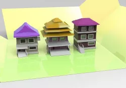 Casual houses 3D model