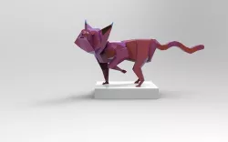 Cat with big head Low-poly 3D model
