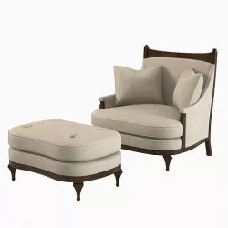 Century Balboa Chair century 33-404 armchair with footrest 3D model