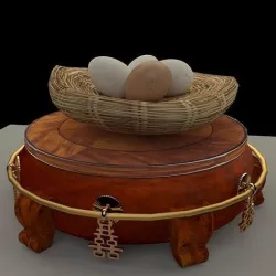 Chinese display stand with egg nest 3D model