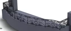 Christian church handrail 3D model
