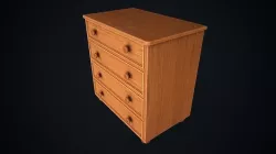 Classic chest of drawers Low-poly 3D model