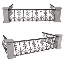 Classic iron fence 3D model