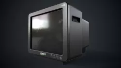 Classic TV from the 90s Low-poly 3D model