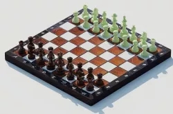 Classic wooden chess set 3D model
