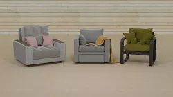 Collection of soft and comfortable armchairs 3D model