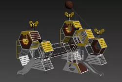 combine children honeycomb series play equipment 3D model