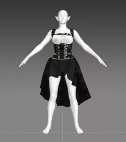 Corset dress 3D model