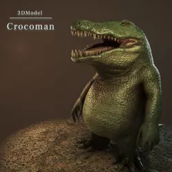 Crocodile man Low-poly 3D model