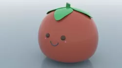 Cute Tomato Low-poly 3D model