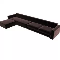 Dark beige velvet sofa 3D model