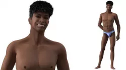 Dark Skin Young Man Rigged 3D model