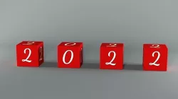 Decorative cubes 2022 Red Low-poly 3D model