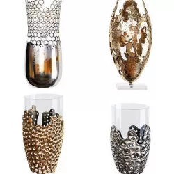 Decorative vases set 01 3D model