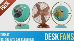 Desk fan pack 3D model