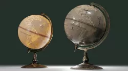 Desk globe world map Low-poly 3D model