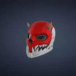devil helmet sci fi Low-poly 3D model