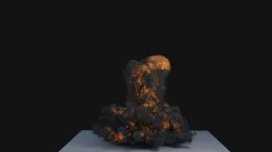 Dirt Explosion Simulation Smoke OpenVDB Low-poly 3D model