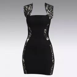 DRESS BLACK LACE LOOK STYLE FASHION 3D model