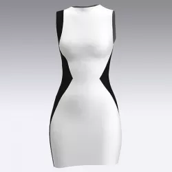 DRESS HOURGLASS COLOR BLOCK BLACK AND WHITE 3D model