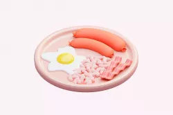 English breakfast egg bacon beans sausage and bacon 3D model