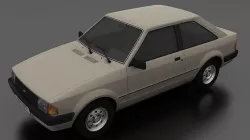 Escort mk3 1981 3-door Liftback Low-poly 3D model