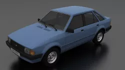 Escort mk3 1981 5-door Liftback Low-poly 3D model