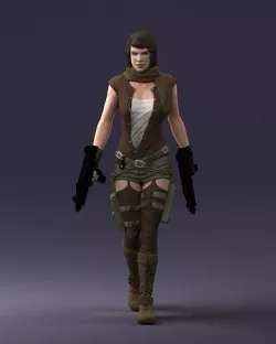Female zombie hunter 0231 3D model