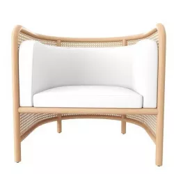 Fields Cane Back White Wash Accent Chair by Leanne Ford 3D model