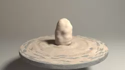 Flan porcelain clay bowl formed animation 3D model