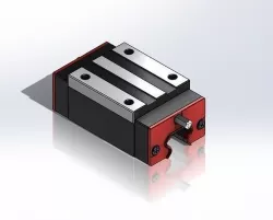 Flat Linear Bearing and Rail 20mm 3D model