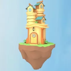 Floating Tavern Low-poly 3D model