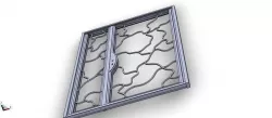 French art deco door with glass 3D model