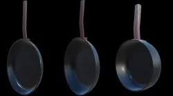 Frying pans Low-poly 3D model