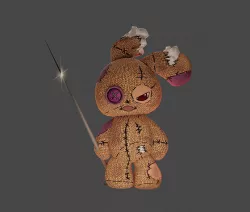 Game-Ready Character - Voodoo Rabit Low-poly 3D model