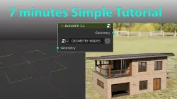 Geometry nodes - simple tutorial result file Low-poly 3D model